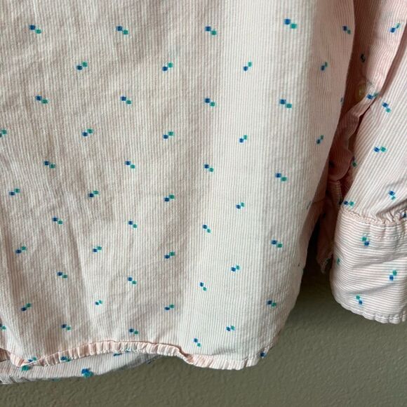 GAP Pink Clip Dot Fitted Boyfriend Shirt - Picture 3 of 10